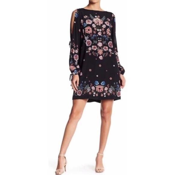 Fifteen Twenty Tie Sleeve Black Dress NWT XS - Picture 1 of 6